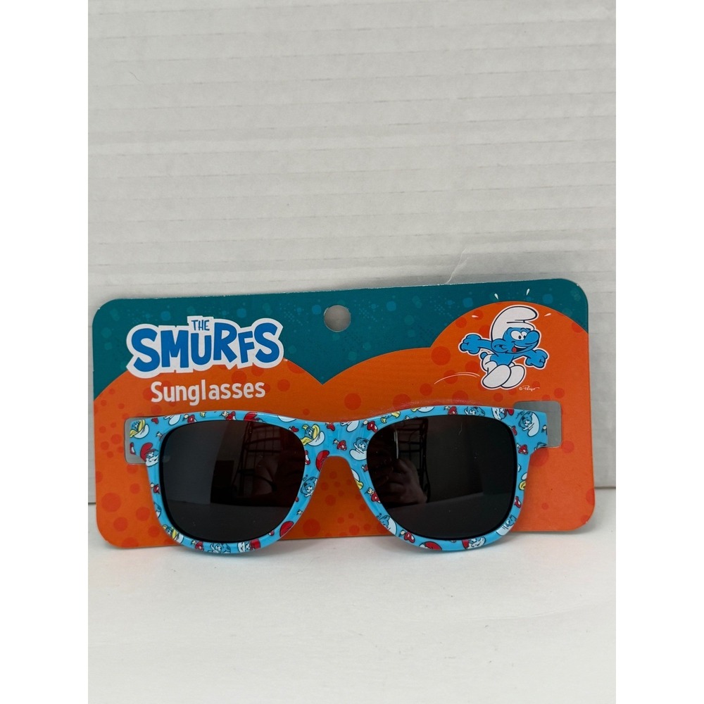 The Smurfs Sunglasses Blue Character Print Kids Wayfarer Style Peyo New